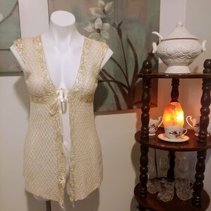 NWT Jewels semi sheer open front duster sweater
